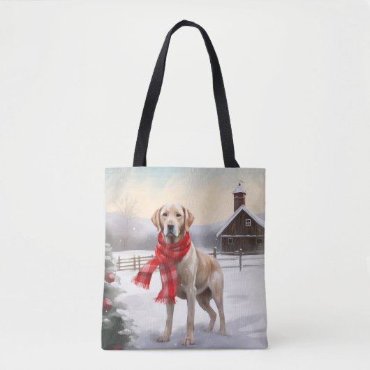 Labrador Hund im Schnee Weihnachten Tasche (Vorderseite)