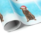 Labrador Hund im Schnee Weihnachtsfeiertag Geschenkpapier (Rolleneckpunkt)