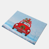 Labrador Hund in Auto mit dem Weihnachtsmann Fußmatte (Schrägansicht)