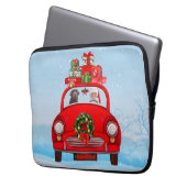 Labrador Hund in Auto mit dem Weihnachtsmann Laptopschutzhülle (Vorderseite Links)