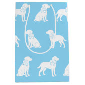 Labrador Hund in Big Gift Bow Mittlere Geschenktüte (Vorderseite)