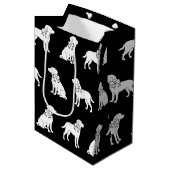 Labrador Hund in Big Gift Bow Mittlere Geschenktüte (Vorderseite Schrägansicht)