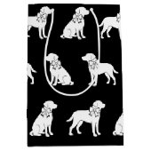 Labrador Hund in Big Gift Bow Mittlere Geschenktüte (Vorderseite)