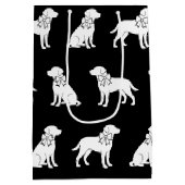 Labrador Hund in Big Gift Bow Mittlere Geschenktüte (Rückseite)