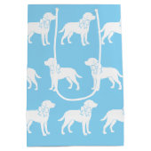 Labrador Hund in Big Gift Bow Mittlere Geschenktüte (Rückseite)