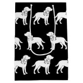 Labrador Hund in Big Gift Bow Mittlere Geschenktüte (Rückseite)