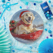 Labrador Hund in Sledge Let it Snow Christmas Pappteller (Party)