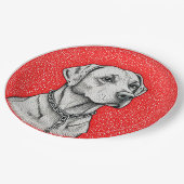 Labrador Hund Inside Decorationskreis Pappteller (Schrägansicht)