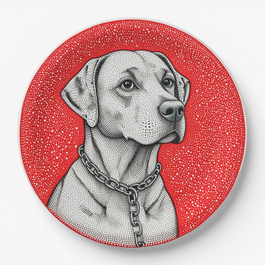Labrador Hund Inside Decorationskreis Pappteller (Vorderseite)