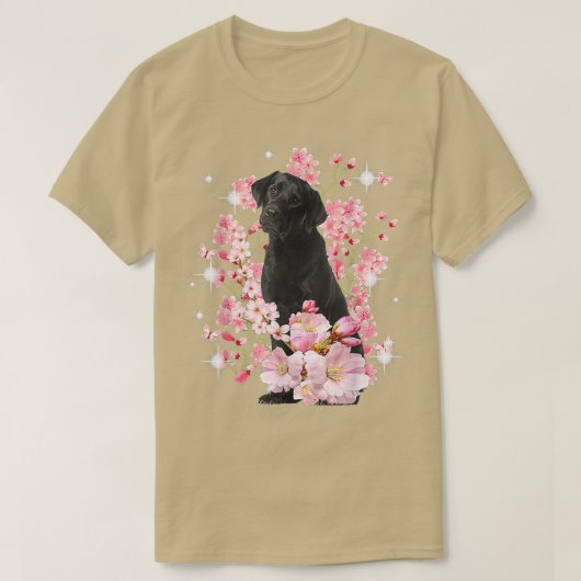 Labrador Hund Japanischer Cherry Blossom Sakura Bl T-Shirt (Design vorne)