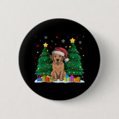 Labrador Hund liebt Weihnachtsmannmütze Ugly Chris Button (Vorderseite)