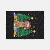 Labrador Hund liebt Weihnachtsmannmütze Ugly Chris Fleecedecke (Vorderseite (Horizontal))