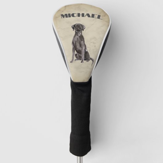 Labrador Hund Lover Cream Personal Golf Headcover (Vorderseite)