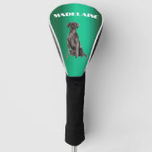 Labrador Hund Lover Green Personal Golf Headcover (Vorderseite)