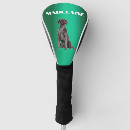 Labrador Hund Lover Green Personal Golf Headcover (Vorderseite)