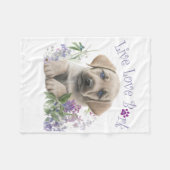 Labrador Hund Mama Floral Fleecedecke (Vorderseite (Horizontal))
