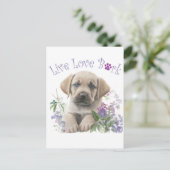 Labrador Hund Mama Floral Postkarte (Stehend Vorderseite)