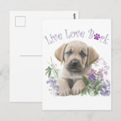 Labrador Hund Mama Floral Postkarte (Vorne/Hinten)