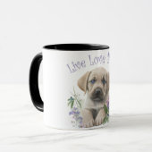 Labrador Hund Mama Floral Tasse (Vorderseite Links)