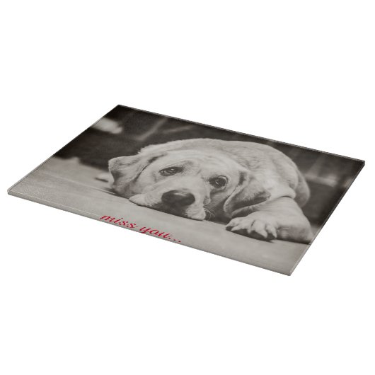 Labrador Hund Miss you Cutting Board Schneidebrett (Ecke)