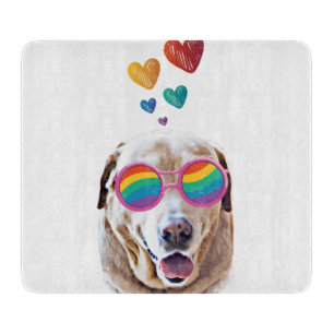 Labrador-Hund mit Herzen Valentinstag Schneidebrett