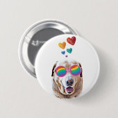 Labrador Hund mit HerzValentinstag Button (Vorne & Hinten)