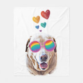Labrador Hund mit HerzValentinstag Fleecedecke (Vorderseite)