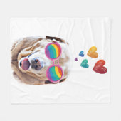 Labrador Hund mit HerzValentinstag Fleecedecke (Vorderseite (Horizontal))
