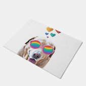 Labrador Hund mit HerzValentinstag Fußmatte (Schrägansicht)