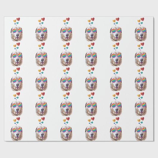 Labrador Hund mit HerzValentinstag Geschenkpapier (Flach)