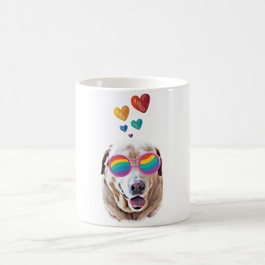 Labrador Hund mit HerzValentinstag Kaffeetasse (Mittel)