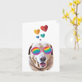 Labrador Hund mit HerzValentinstag Karte (Gelbe Blume)