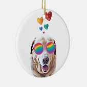 Labrador Hund mit HerzValentinstag Keramik Ornament (Rechts)