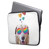 Labrador Hund mit HerzValentinstag Laptopschutzhülle (Vorderseite Links)