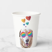 Labrador Hund mit HerzValentinstag Pappbecher (Rückseite)