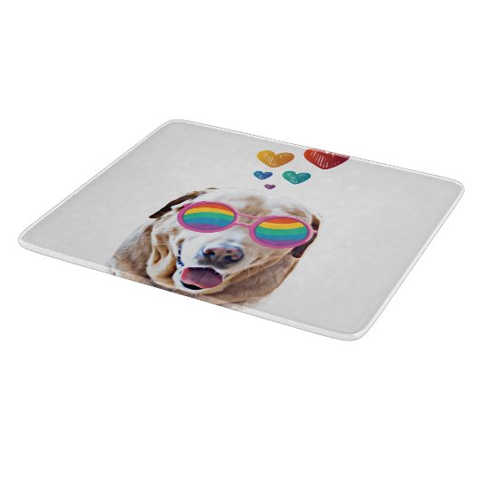 Labrador Hund mit HerzValentinstag Schneidebrett (Ecke)