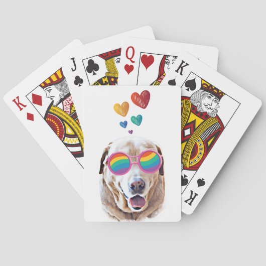 Labrador Hund mit HerzValentinstag Spielkarten (Rückseite)