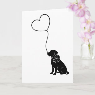 Labrador Hund mit Liebe Herzballon Karte
