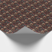 Labrador Hund mit Weihnachtsgeschenken Feuerplatz Geschenkpapier (Ecke)
