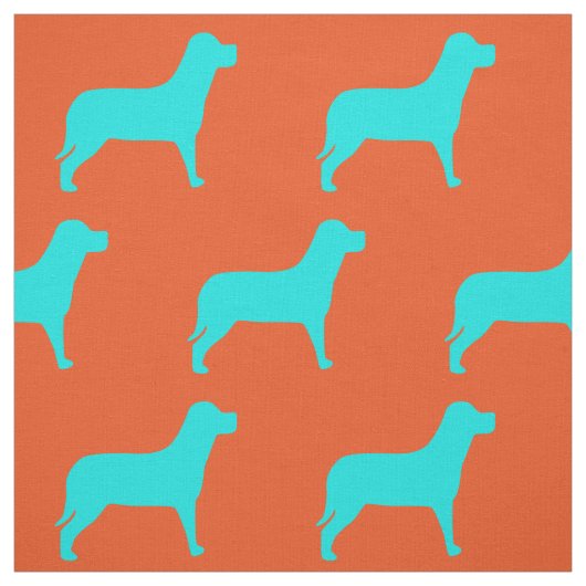 Labrador Hund Orange und Aquamarines Muster Stoff (Muster)