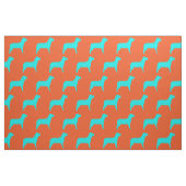 Labrador Hund Orange und Aquamarines Muster Stoff (Fat Quarter (45,7 x 55,9 cm))
