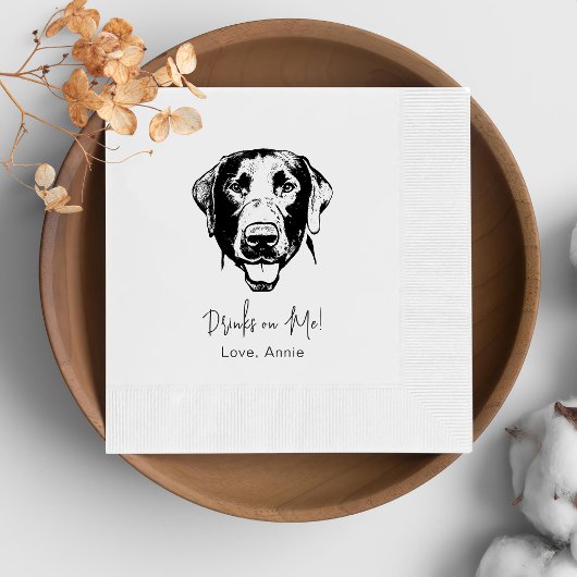 Labrador Hund Personalisiert trinken Serviette