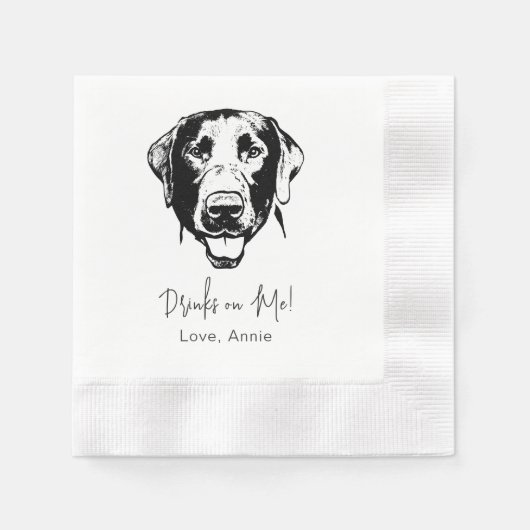 Labrador Hund Personalisiert trinken Serviette (Vorderseite)