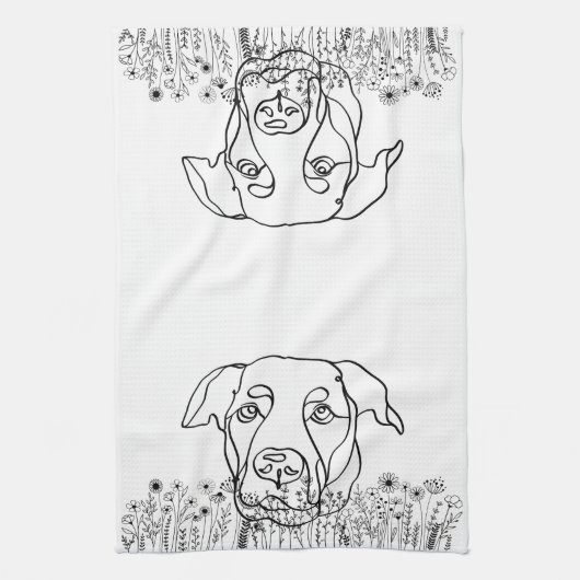 Labrador Hund Personalisiert Weihnachtsgeschenk Geschirrtuch (Vertikal)