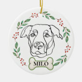 Labrador Hund Personalisiert Weihnachtsgeschenk Keramik Ornament (Vorne)