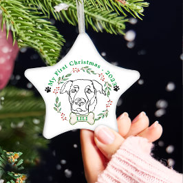 Labrador Hund Personalisiert Weihnachtsgeschenk Keramik Ornament