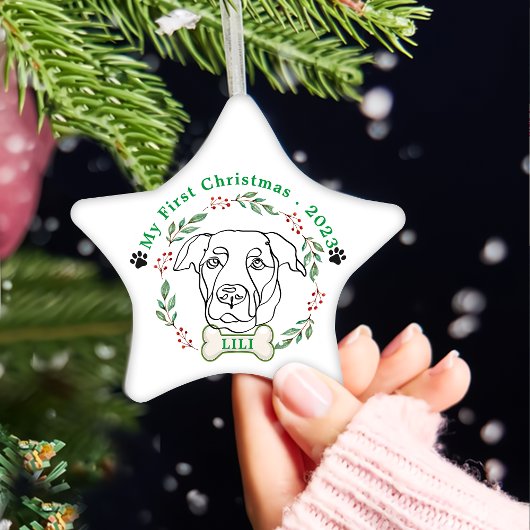 Labrador Hund Personalisiert Weihnachtsgeschenk Keramik Ornament