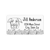 Labrador Hund Personalisiert Zeichnend Hand Adressaufkleber (Vorne)