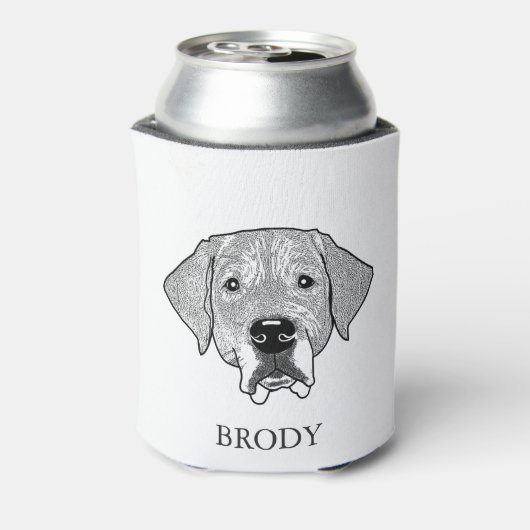 Labrador Hund Personalisiert Zeichnend Hand Dosenkühler (Kanne Rückseite)