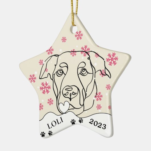Labrador Hund Personalisiert Zeichnend Hand Keramik Ornament (Links)